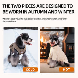 Vêtements pour chien 2 en 1 imperméables coupe-vent chauds avec harnais veste pour petit chien chiot veste de luxe - Product Image 5