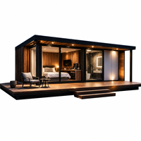 Maison préfabriquée modulaire en acier de luxe, petit bungalow à 1 chambre pour projets hôteliers et d'appartements