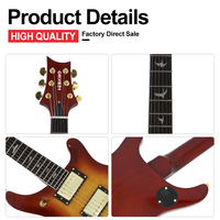 Gitar Elektrik Solid Body Mahogany KG-27 Merah Gloss Finish dengan Logo Kustom Pabrik HEBIKUO, 6 Senar untuk Pemula dan Profesional