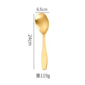 DFU127 Salad Serving Simple Design Gold Plated Stainless Steel Silver Spoon & Fork Serving Outdoor protection Tool - Product Image 4