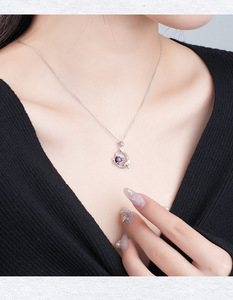 Collier avec pendentif en cristal en forme de papillon en argent Sterling S925, bijoux fins scintillants et rêveurs pour femmes, cadeau à porter au quotidien - Product Image 6