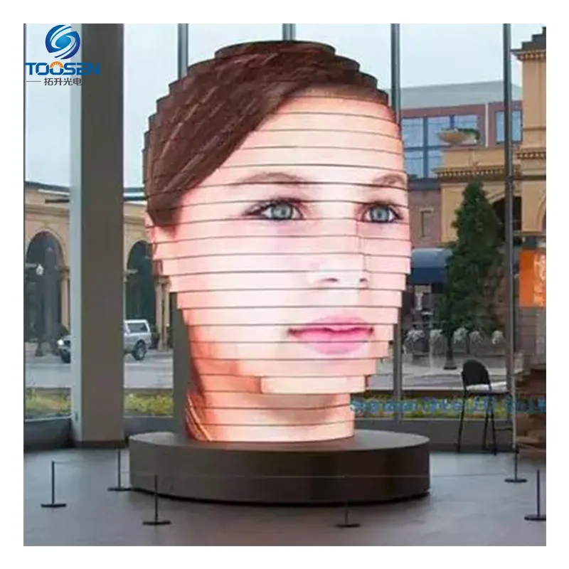 P2.5 P3 Креативный светодиодный художественный человеческий лицо статуя видео настенный экран мягкий гибкий светодиодный специальная форма Сферический светодиодный экран