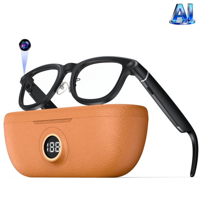 2026 Smart AI Glasses Charging Case 3600mAh 8MP Pixel Take Pictures Video Sunglasses Optical Lens Color Change IPX-6 Waterproof