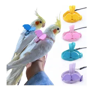 Cheap Caique Parrot Harness guinzaglio Bird Cotton Rope Bungee Stick