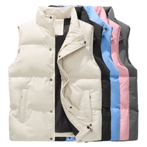 <span class=keywords><strong>Veste</strong></span> matelassée imperméable légère et chaude à col montant <span class=keywords><strong>sans</strong></span> manches, fermeture éclair, costumes décontractés, duvet <span class=keywords><strong>de</strong></span> canard, hiver, femmes et hommes - Product Image 1