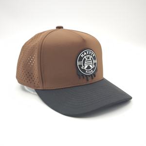 Casquettes de baseball en gros de haute qualité personnalisées imperméables unisexe séchage rapide 5 panneaux à boucle simple Dobby à pois - Product Image 3