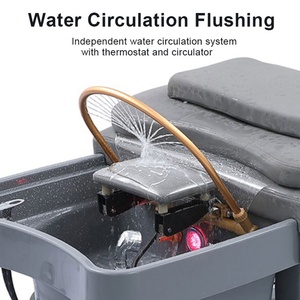 Modern lüks güzellik salonu saç yıkama baş tedavisi Spa tay hemşirelik elektrikli su sirkülasyon şampuan yatak Tabk ve sandalye ile - Product Image 4