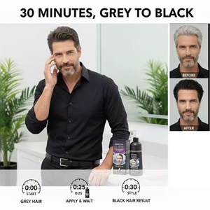 Professionele Organische Magic Fast Permanente Haarverf Crème 400ml Natuurlijke Bubbelkleur Zwart - Product Image 4