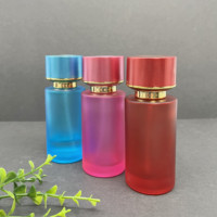 Chine usine conception unique fantaisie 50ml brume vaporisateur rond en verre noir rose or violet luxe atomiseur parfum vaporisateur
