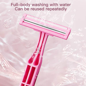 Max 10 + 6 pcs Twin Blade phụ nữ phụ nữ dao cạo cao su xử lý lưỡi thép không gỉ với bôi trơn Dải dùng một lần dao cạo - Product Image 4