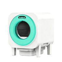 Kotak Pasir Kucing Otomatis EC Brand Self Cleaning dengan Tempat Sampah Terintegrasi Anti-Jepit, Penggantian Pasir Satu Sentuhan, Toilet Kucing Otomatis untuk Kucing Besar