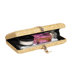 Women Stylish Straw Woven <b>Clutch</b> Purse Square Evening <b>Bag</b> Removable Metal Chain Evening <b>Bag</b> for Daily Life Beach <b>Wedding</b> Party - Product Image 4