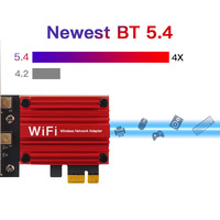 Adaptor Jaringan WiFi 7 BE200 Tri-Band Kecepatan Tinggi PCIE Wi-Fi 7 8774Mbps Kartu Jaringan Nirkabel untuk Desktop