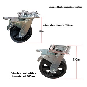 Rueda de Repuesto Sólida de 6 Pulgadas con Soporte Giratorio para Caravana y Remolque - Product Image 4