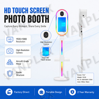 Cabina de Fotos DSLR Directa de Fábrica con Pantalla Táctil de 15.6 Pulgadas, Logotipo Personalizado, Sombrilla Ovalada y Soporte Metálico para Bodas y Fiestas