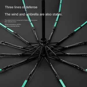 Three-fold Solid Color Business Full-<b>automatic</b> Section Sunshade <b>Umbrella</b> Black Rubber Sunscreen Folding Men's Printing - Product Image 3