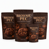 Sachet Doypack Personnalisé Imprimé pour Biscuits au Chocolat au Lait, avec Soufflet Latéral, Fermeture Zip Refermable, Anti-humidité, pour Emballage de Snacks