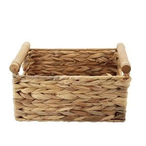 Paniers rectangulaires écologiques faits à la main avec poignées en bois, bacs rectangulaires à usage domestique avec poignées - Product Image 2