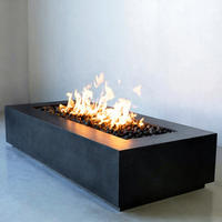 CRUISE 1250*758*290mm ensembles de chauffage de jardin extérieur de haute qualité en acier grand Rectangle Propane Table de foyer au gaz naturel