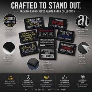 Parches Bordados Decorativos con Frases de Humor Sarcástico y Divertido, para Coser o Planchar - Product Image 5
