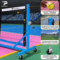 Roues de filet de pickleball avec tendeur à manivelle sans effort, filet en PE noué de 22 pieds, cadre anti-rouille, bord imperméable PATS SPORT