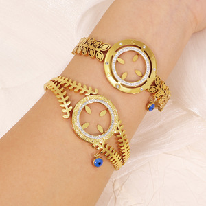 Новый дизайн, гипоаллергенный турецкий браслет из нержавеющей стали с позолотой 18 карат, циркон, турецкий браслет для женщин, модные ювелирные изделия, подарок - Product Image 4