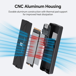 กล่องใส่ SSD แบบ NVMe Thermalright HR-EB101 สีดำ USB3.2 Gen2 10Gbps <span class=keywords><strong>USB</strong></span>-C กล่องภายนอกสำหรับ SSD สูงสุด 8TB - Product Image 3