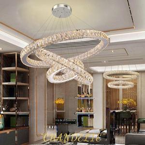 JYLIGHTING <span class=keywords><strong>Lampadario</strong></span> Moderno Decorativo Combinazione di Prodotti Illuminazione <span class=keywords><strong>ad</strong></span> Anello Rotondo <span class=keywords><strong>Lampadario</strong></span> in Cristallo - Product Image 2