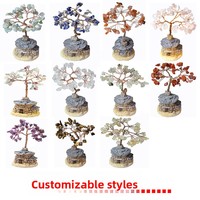 HZ Gravier de cristal en pierre naturelle, ornements créatifs de décoration de bureau pour la maison, autres objets artisanaux en cristal, Arbre de la prospérité
