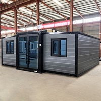 Maison conteneur préfabriquée mobile moderne extensible économique de 40 pieds ou 20 pieds, 2, 3, 4 ou 5 chambres, en acier léger, maisonnette portable