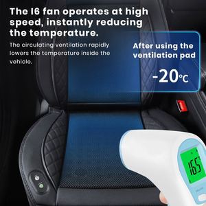Cojín Ventilado para Asiento de Coche de 12V 24V con 16 Ventiladores de Refrigeración con Encendido/Apagado Automático para Coches y Camiones - Product Image 5