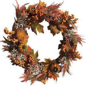 Haute Qualité Halloween Suspendus Décoration Automne Ferme Citrouille Artificielle Gland Berry Pinecone Feuille Couronnes pour Noël - Product Image 4