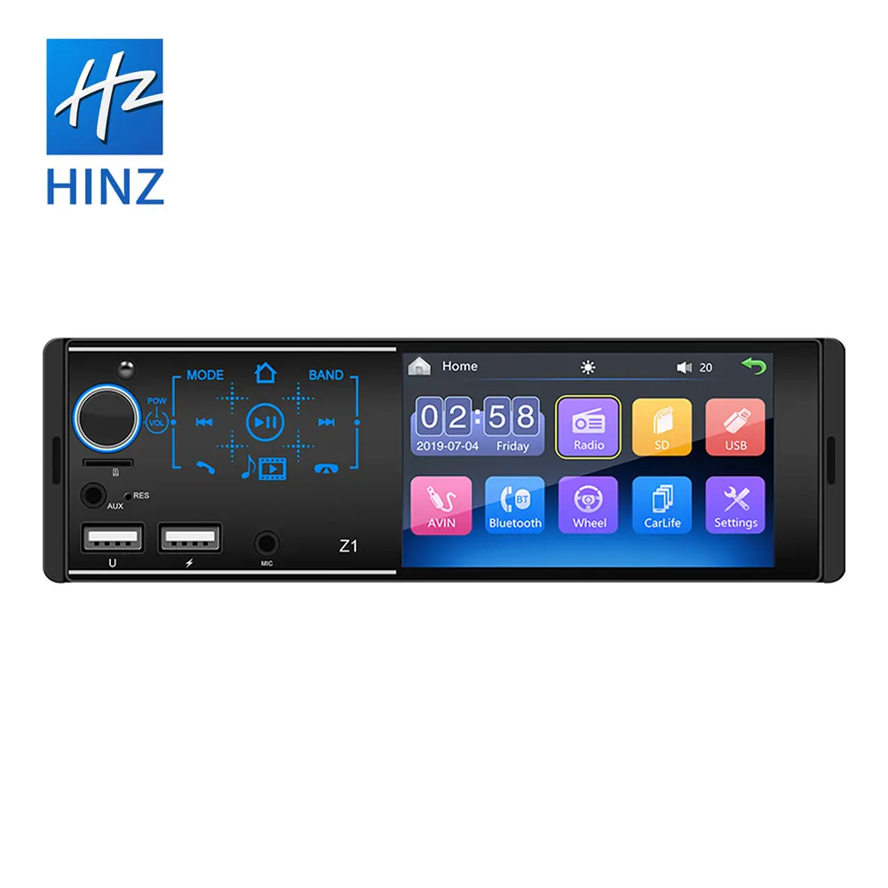 جهاز راديو السيارة, جهاز راديو السيارة 2022 جودة عالية سعر منخفض 1 Din 4.1 بوصة راديو السيارة تعديل تلقائي مع وصلة مرآة BT