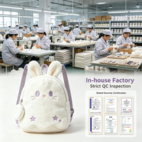 Sac à dos pour enfants en peluche kawaii avec broderie d'étoiles, sac lapin mignon pour cadeau de baby shower