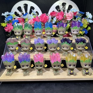 Figurines de dessin animé <span class=keywords><strong>Groot</strong></span> en cristal sculpté, mignonnes et guérisseuses, avec dents à aura, pour la décoration - Vente en gros - Product Image 5