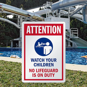 Attention Surveillez vos enfants Panneau en aluminium-Panneau d'avertissement de sécurité extérieur durable - Product Image 2