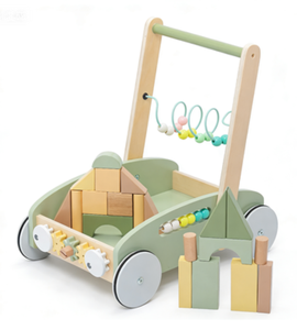 Andador de Madera Personalizado COMMIKI con Bloques, Tablero de Actividades de Educación Temprana, Juguete de Madera - Product Image 3