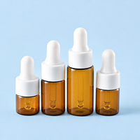1ml 2ml 3ml 5ml Botol tetes kaca mini berkualitas tinggi baru untuk perawatan kulit, botol minyak esensial yang digunakan dalam kemasan kosmetik