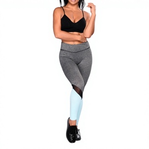 Wholesale Custom High Waist Women's Activewear Set <b>Polyester</b>/Nylon Breathable Sweat-Wicking <b>Leggings</b> & Bra Custom Colors for Gym - Product Image 2