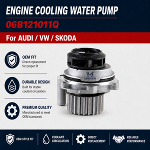 ปั๊มน้ำหล่อเย็นเครื่องยนต์ MANER รุ่น 06B121011Q สำหรับ AUDI VW SKODA อะไหล่ทดแทนระบบระบายความร้อนเครื่องยนต์ รับประกัน 18 เดือน - Product Image 4