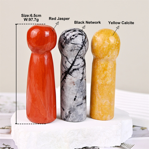Offre Spéciale de haute qualité rouge jaspe jaune calcite noir réseau champignon pour ornement - Product Image 4