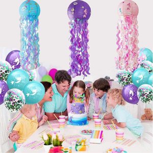 Decoraciones Colgantes con Temática <span class=keywords><strong>de</strong></span> Sirena, Faroles <span class=keywords><strong>de</strong></span> <span class=keywords><strong>Papel</strong></span>, Adornos <span class=keywords><strong>de</strong></span> Medusas, Decoración para Fiestas <span class=keywords><strong>de</strong></span> Cumpleaños con Temática Oceánica - Product Image 4