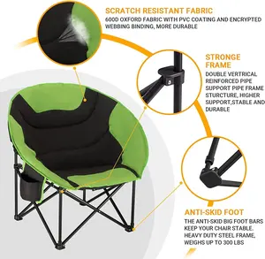 WOQI-كرسي دائري قابل للطي كبير الحجم وكبير الحجم, محمول ، خفيف الوزن ، للتخييم والتنزه والصيد والرياضة