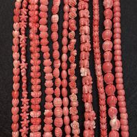 Perles synthétiques en forme de corail, pierres précieuses en forme de chat, rose et poisson, perles en vrac pour la fabrication de bijoux, pierres en vrac pour colliers