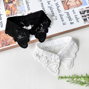 <span class=keywords><strong>Col</strong></span> en dentelle détachable brodé motif coeur de luxe pour femmes pour chemises chandails accessoire de vêtement décoratif amovible - Product Image 1