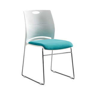 Silla de Conferencia Prosperous Seat, Silla de Oficina Apilable de Metal Blanco para Capacitación - Product Image 3
