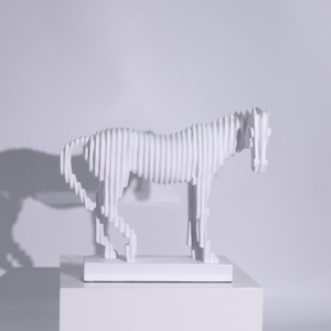 Décoration de maison Antique, ornement, Sculpture de zèbre, Art Vintage abstrait, figurines d'animaux, pièces d'exposition pour la maison, statue de cheval <span class=keywords><strong>origami</strong></span> - Product Image 4