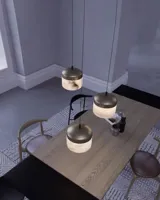 Yihao Style Européen Minimaliste Soucoupe Volante Albâtre Livre Chambre Enfants Chambre Marbre Pendentif Suspendu Plafonnier Lumière