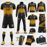 Conjunto de Camisetas y Pantalones Cortos de Fútbol Unisex Transpirables de Secado Rápido con Logotipo de Equipo Personalizado para Jugadores de Ligas Escolares