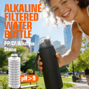Versión 2026 Más Reciente, Cartucho de Filtro Compuesto de Fibra de Carbono <span class=keywords><strong>y</strong></span> Alcalino, Botella de Agua con Filtro de PH 9+ para Belleza <span class=keywords><strong>y</strong></span> Bienestar - Product Image 1